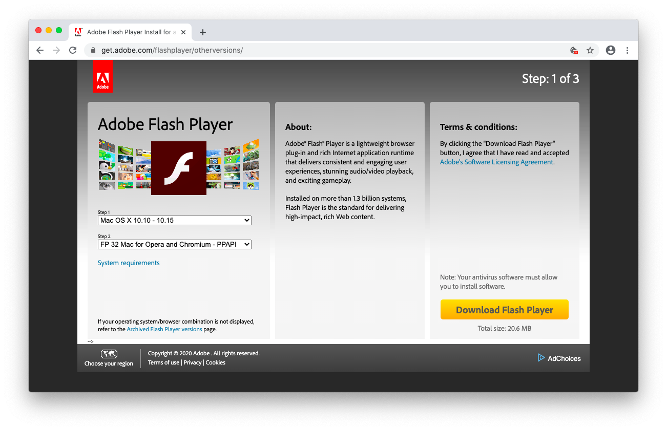 download adobe flash player for chrome on mac
